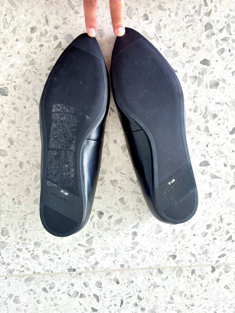 Easy Spirit Black Pointed-Toe Slip-On Flats